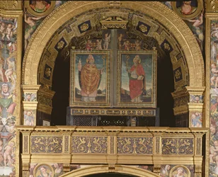 Sankt Bassianus og Sankt Ambrosius, biskop af Milano, 1507